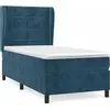 Image de vidaXL Lit boxspring avec matelas bleu foncé 90x190 cm velours