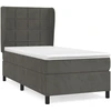 Image de vidaXL Lit boxspring avec matelas gris foncé 90x200 cm velours