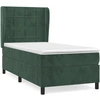 Image de vidaXL Lit boxspring avec matelas vert foncé 90x200 cm velours