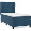 Image de vidaXL Lit boxspring avec matelas bleu foncé 90x200 cm velours