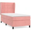 Image de vidaXL Lit boxspring avec matelas rose 90x200 cm velours