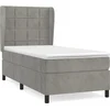Image de vidaXL Lit boxspring avec matelas gris clair 100x200 cm velours