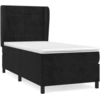 Image de vidaXL Lit boxspring avec matelas noir 100x200 cm velours