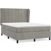 Image de vidaXL Lit boxspring avec matelas gris clair 140x190 cm velours