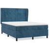 Image de vidaXL Lit boxspring avec matelas bleu foncé 140x190 cm velours