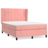 Image de vidaXL Lit boxspring avec matelas rose 140x190 cm velours