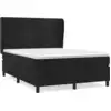 Image de vidaXL Lit boxspring avec matelas noir 140x200 cm velours