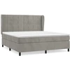 Image de vidaXL Lit boxspring avec matelas gris clair 160x200 cm velours