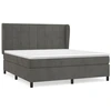 Image de vidaXL Lit boxspring avec matelas gris foncé 160x200 cm velours