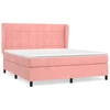 Image de vidaXL Lit boxspring avec matelas rose 160x200 cm velours