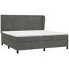 Image de vidaXL Lit boxspring avec matelas gris foncé 200x200 cm velours