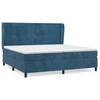 Image de vidaXL Lit boxspring avec matelas bleu foncé 200x200 cm velours