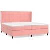 Image de vidaXL Lit boxspring avec matelas rose 200x200 cm velours