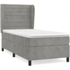 Image de vidaXL Lit boxspring avec matelas gris clair 80x200 cm velours