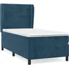 Image de vidaXL Lit boxspring avec matelas bleu foncé 80x200 cm velours