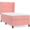 Image de vidaXL Lit boxspring avec matelas rose 90x200 cm velours