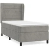 Image de vidaXL Lit boxspring avec matelas gris clair 100x200 cm velours