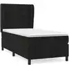 Image de vidaXL Lit boxspring avec matelas noir 100x200 cm velours
