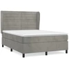 Image de vidaXL Lit boxspring avec matelas gris clair 140x190 cm velours