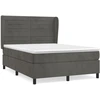 Image de vidaXL Lit boxspring avec matelas gris foncé 140x190 cm velours