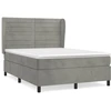 Image de vidaXL Lit boxspring avec matelas gris clair 140x200 cm velours