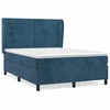 Image de vidaXL Lit boxspring avec matelas bleu foncé 140x200 cm velours