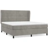 Image de vidaXL Lit boxspring avec matelas gris clair 180x200 cm velours