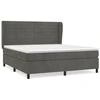 Image de vidaXL Lit boxspring avec matelas gris foncé 180x200 cm velours