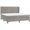 Image de vidaXL Lit boxspring avec matelas gris clair 200x200 cm velours