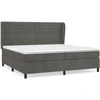 Image de vidaXL Lit boxspring avec matelas gris foncé 200x200 cm velours