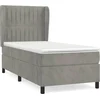 Image de vidaXL Lit boxspring avec matelas gris clair 80x200 cm velours