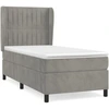 Image de vidaXL Lit boxspring avec matelas gris clair 90x190 cm velours