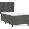 Image de vidaXL Lit boxspring avec matelas gris foncé 90x190 cm velours