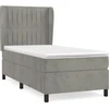Image de vidaXL Lit boxspring avec matelas gris clair 90x200 cm velours