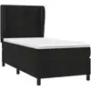 Image de vidaXL Lit boxspring avec matelas noir 100x200 cm velours