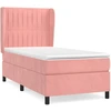 Image de vidaXL Lit boxspring avec matelas rose 100x200 cm velours