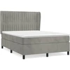 Image de vidaXL Lit boxspring avec matelas gris clair 140x190 cm velours