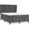 Image de vidaXL Lit boxspring avec matelas gris foncé 140x190 cm velours