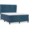 Image de vidaXL Lit boxspring avec matelas bleu foncé 140x190 cm velours