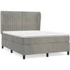 Image de vidaXL Lit boxspring avec matelas gris clair 140x200 cm velours