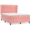 Image de vidaXL Lit boxspring avec matelas rose 140x200 cm velours