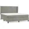 Image de vidaXL Lit boxspring avec matelas gris clair 180x200 cm velours