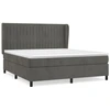Image de vidaXL Lit boxspring avec matelas gris foncé 180x200 cm velours