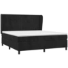 Image de vidaXL Lit boxspring avec matelas noir 180x200 cm velours
