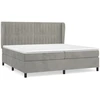 Image de vidaXL Lit boxspring avec matelas gris clair 200x200 cm velours