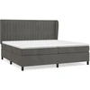 Image de vidaXL Lit boxspring avec matelas gris foncé 200x200 cm velours