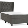 Image de vidaXL Lit boxspring avec matelas gris foncé 90x190 cm velours