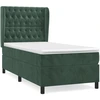 Image de vidaXL Lit boxspring avec matelas vert foncé 90x190 cm velours