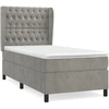 Image de vidaXL Lit boxspring avec matelas gris clair 90x200 cm velours