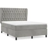 Image de vidaXL Lit boxspring avec matelas gris clair 140x200 cm velours